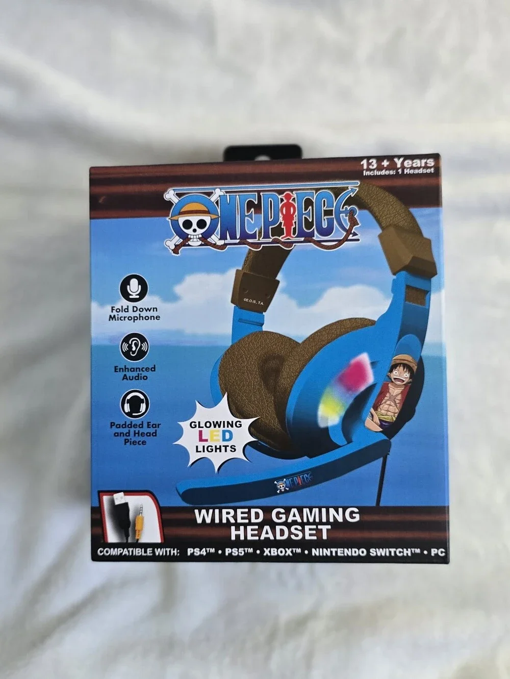 ​ONE PIECE LED Gaming Headset Wired Multi-Compatible Headphones for PS5 Xbox PC